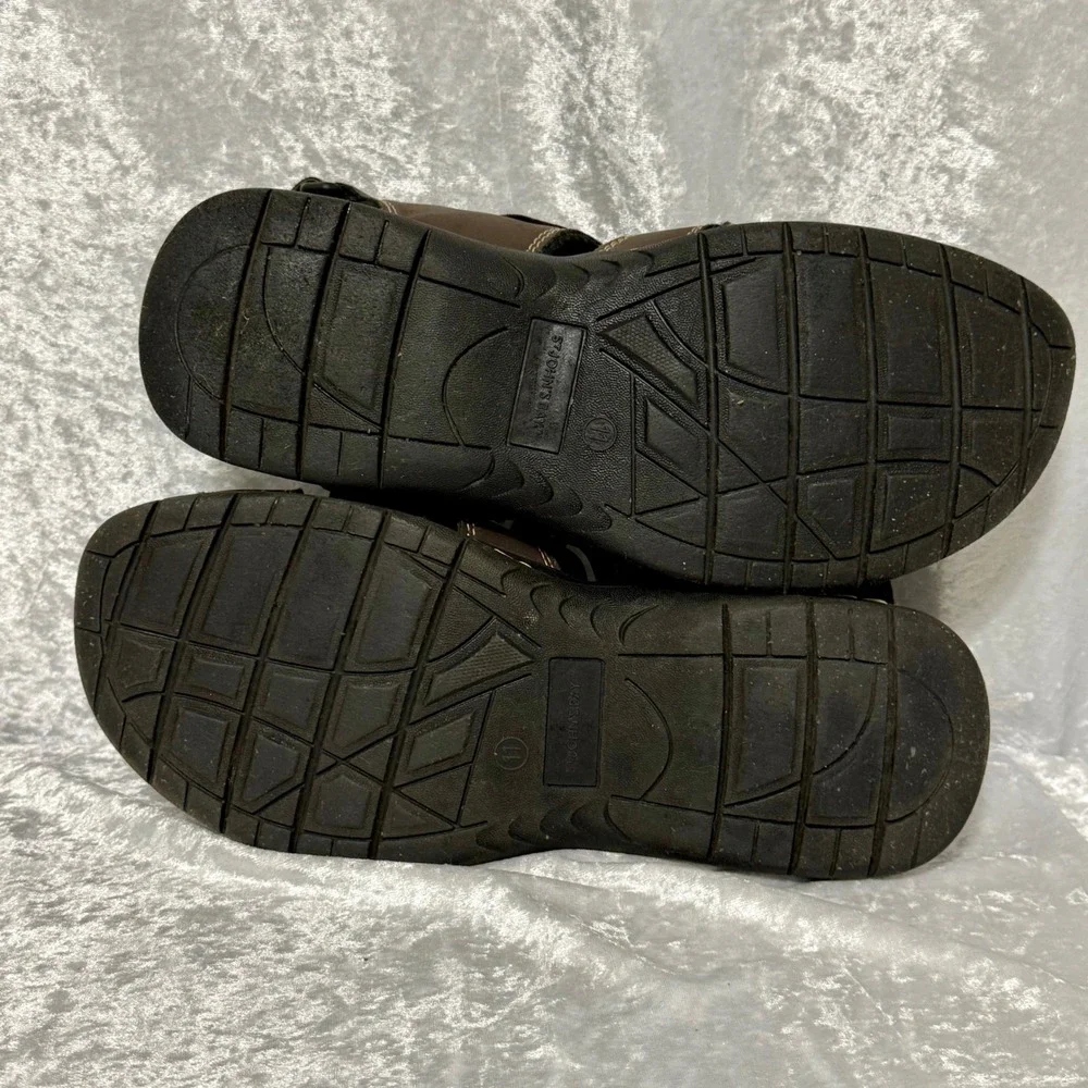 St Johns Bay Felix Mens 11M Dark Brown Fisherman Sandals‎ Memory Foam SJB FELIX
